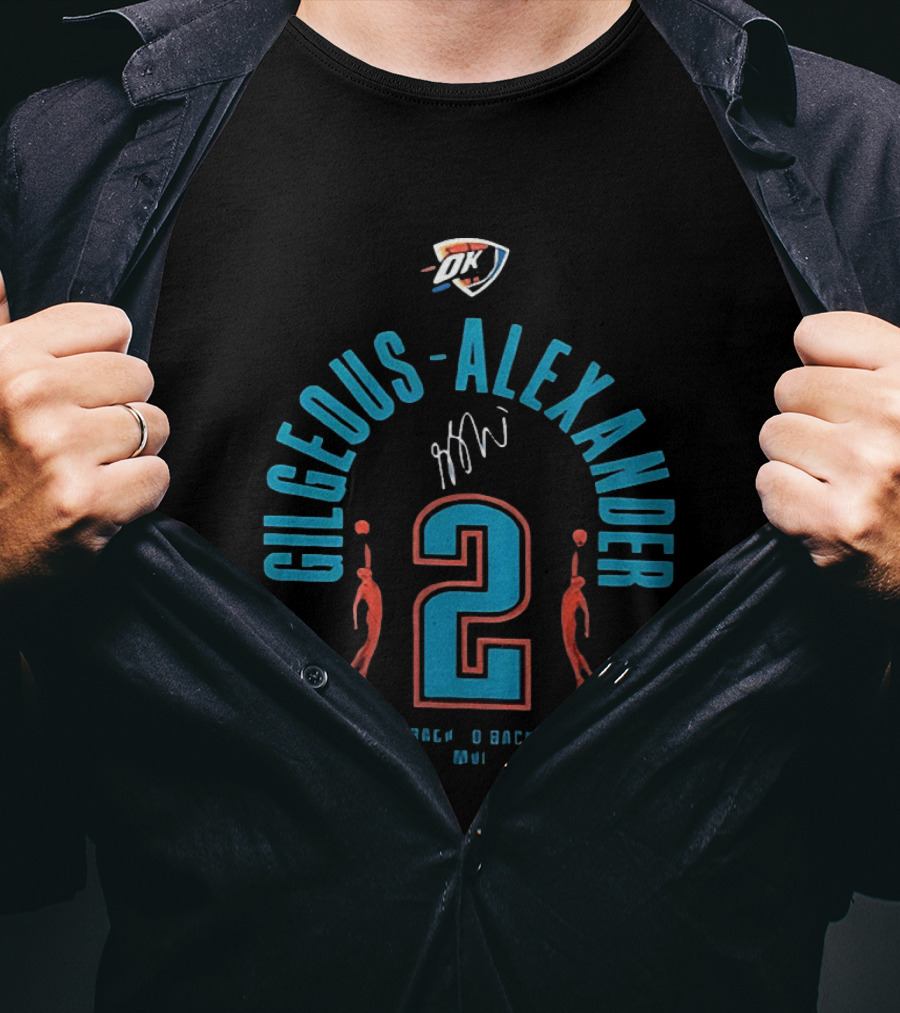 Gilgeous Alexander Oklahoma City Thunder Back 2 Back 2026 MVP T-Shirt
