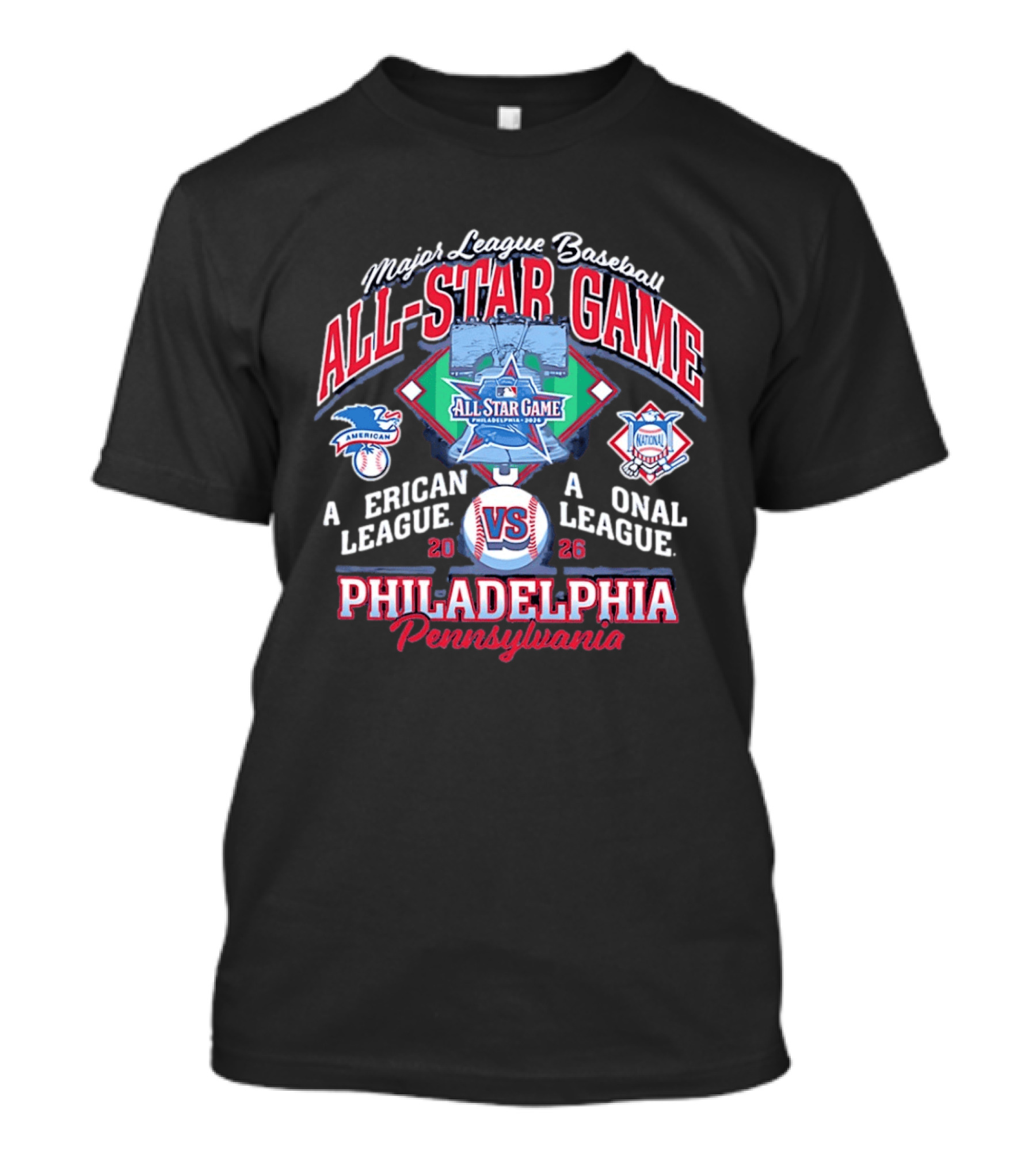 Major League Baseball 2026 All Star Game Philadelphia Pennsylvania American Vs National League T-Shirt