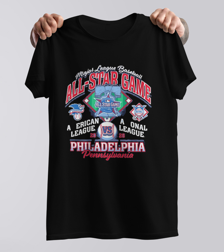 Major League Baseball 2026 All Star Game Philadelphia Pennsylvania American Vs National League T-Shirt