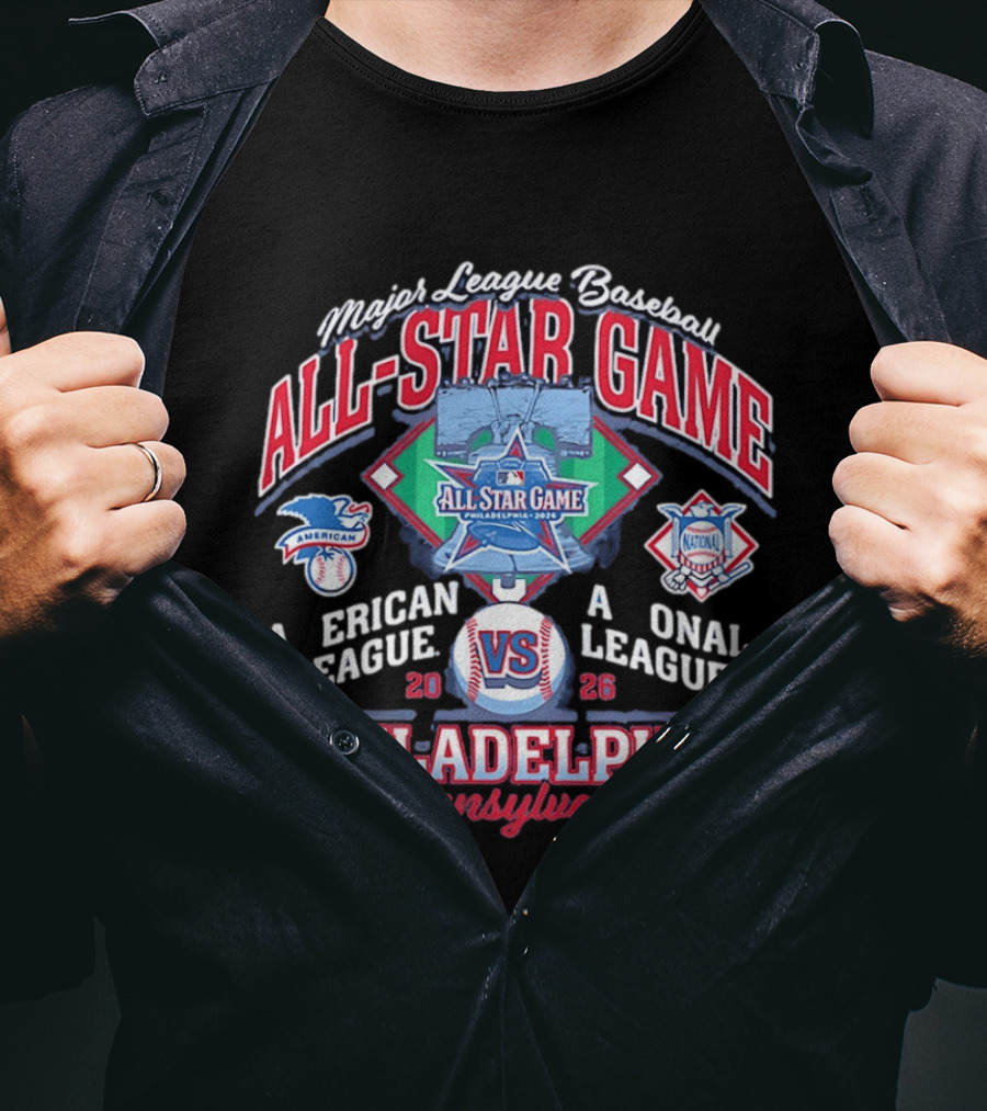 Major League Baseball 2026 All Star Game Philadelphia Pennsylvania American Vs National League T-Shirt