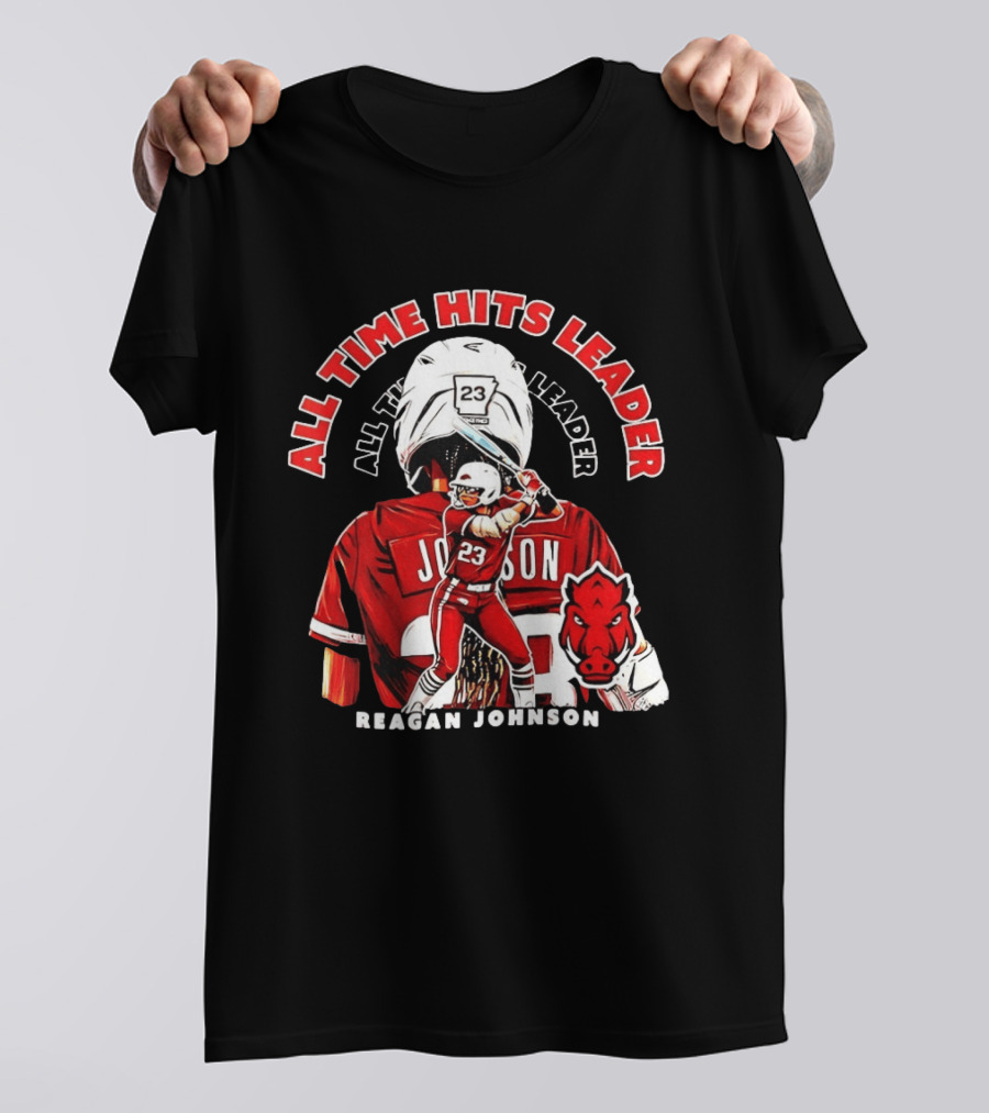 Reagan Johnson All Time Hits Leader Arkansas Razorbacks Softball Number 23 T-Shirt
