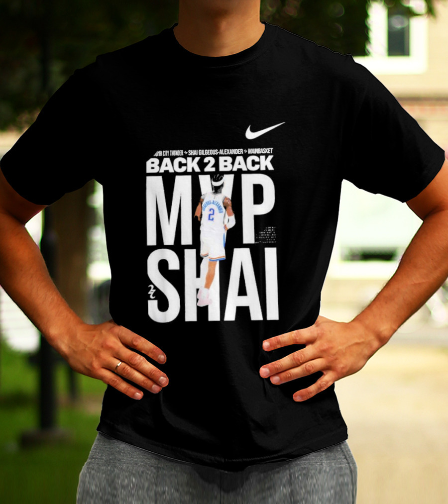 SGA Shai Gilgeous Alexander Back 2 Back MVP OKC Thunder Nike T-Shirt