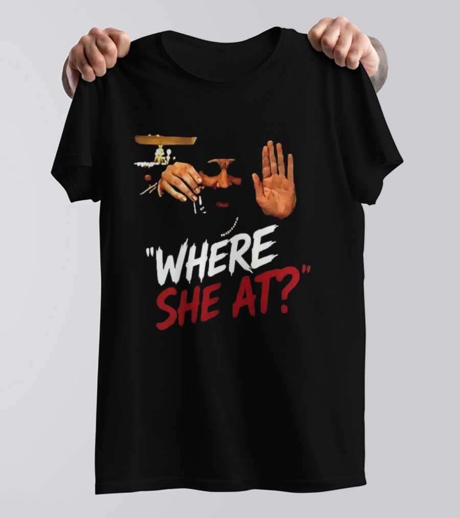 Where She At Drake Burning Bridges Hand Gesture And Chained Necklace T-Shirt