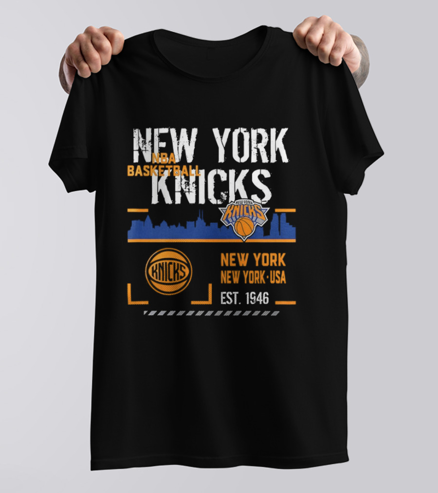 New York Knicks NBA Basketball Skyline Est 1946 T-Shirt