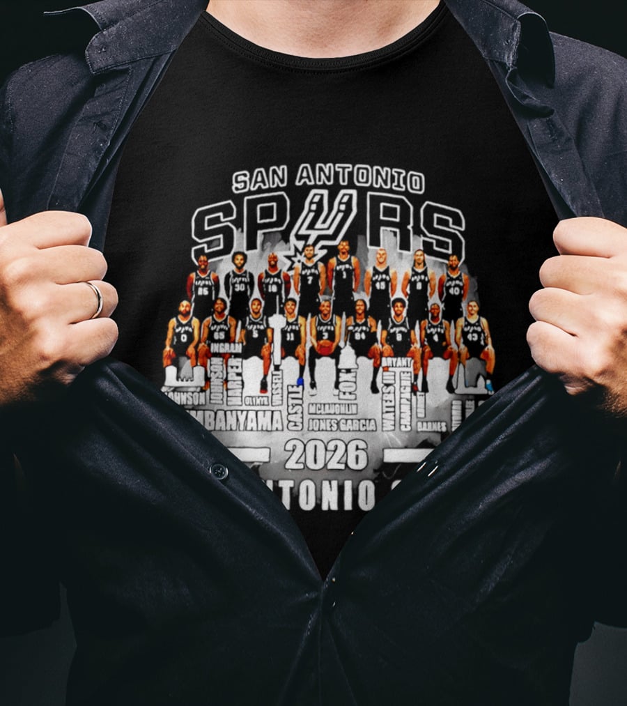 San Antonio Spurs Players 2026 Names Lineup T-Shirt