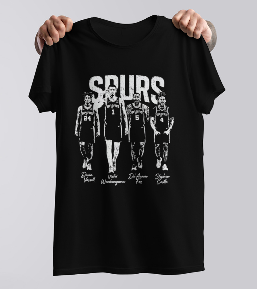 Spurs Victor Wembanyama Devin Vassell De'Aaron Fox Stephon Castle T-Shirt