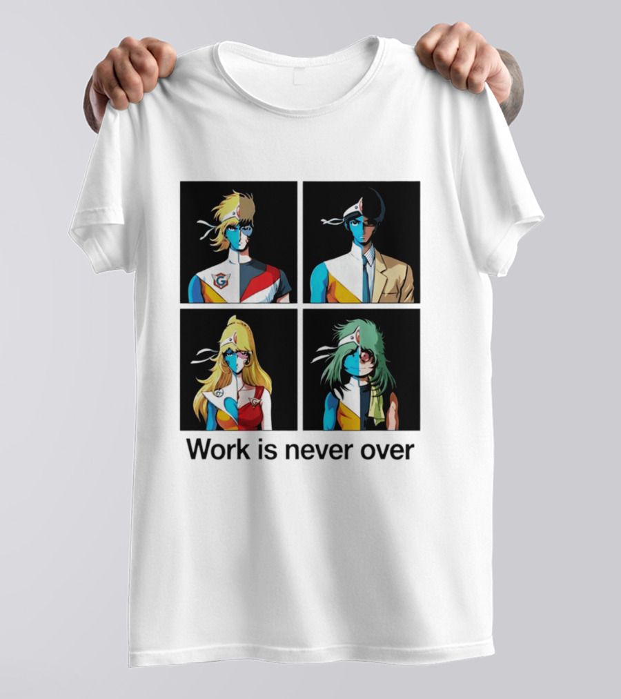 Crescendolls Work Is Never Over Daft Punk Interstella 5555 Characters T-Shirt