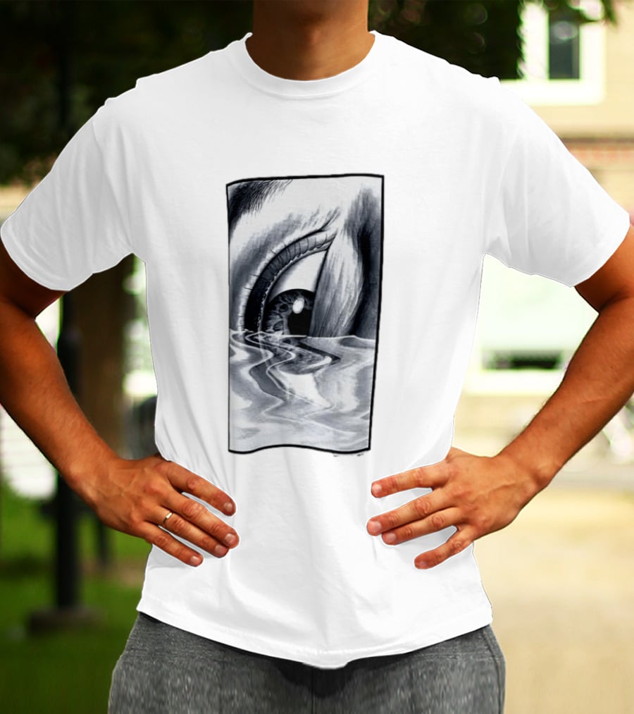 Drowning Eye 1997 Monochrome Reflection Water Ripple T-Shirt