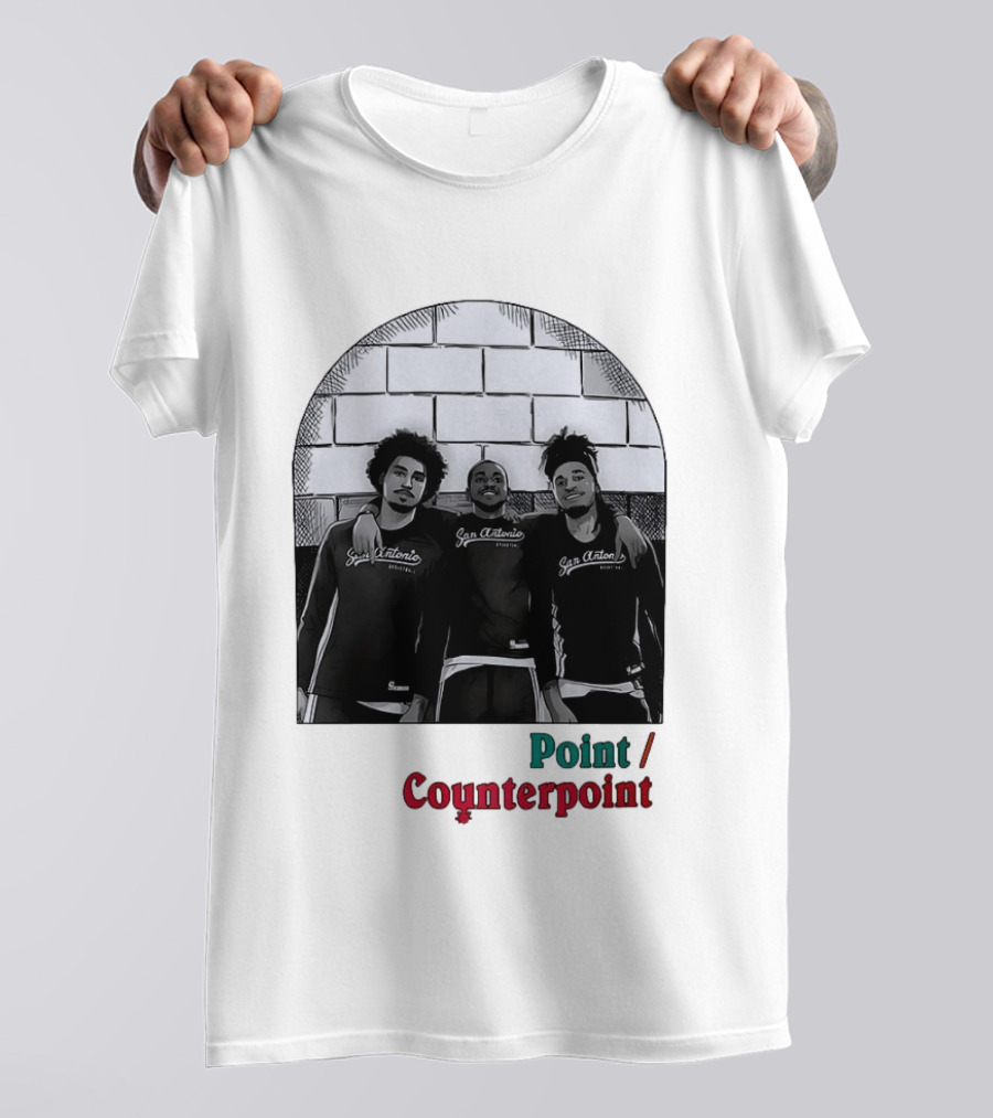 San Antonio Spurs Basketball Player Trio Point Counterpoint T-Shirt