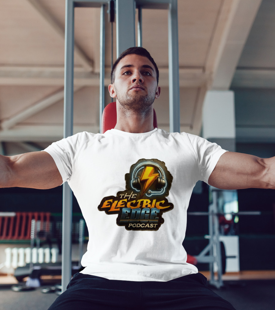 The Electric Edge Podcast Headphone Lightning Bolt T-Shirt