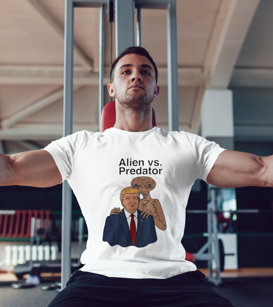 Alien Vs Predator Donald Trump ET Parody Fashion T-Shirt