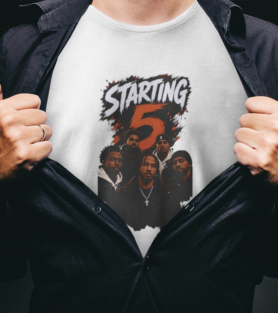Starting 5 Basketball Hoop Squad Court Commanders New York Knicks T-Shirt