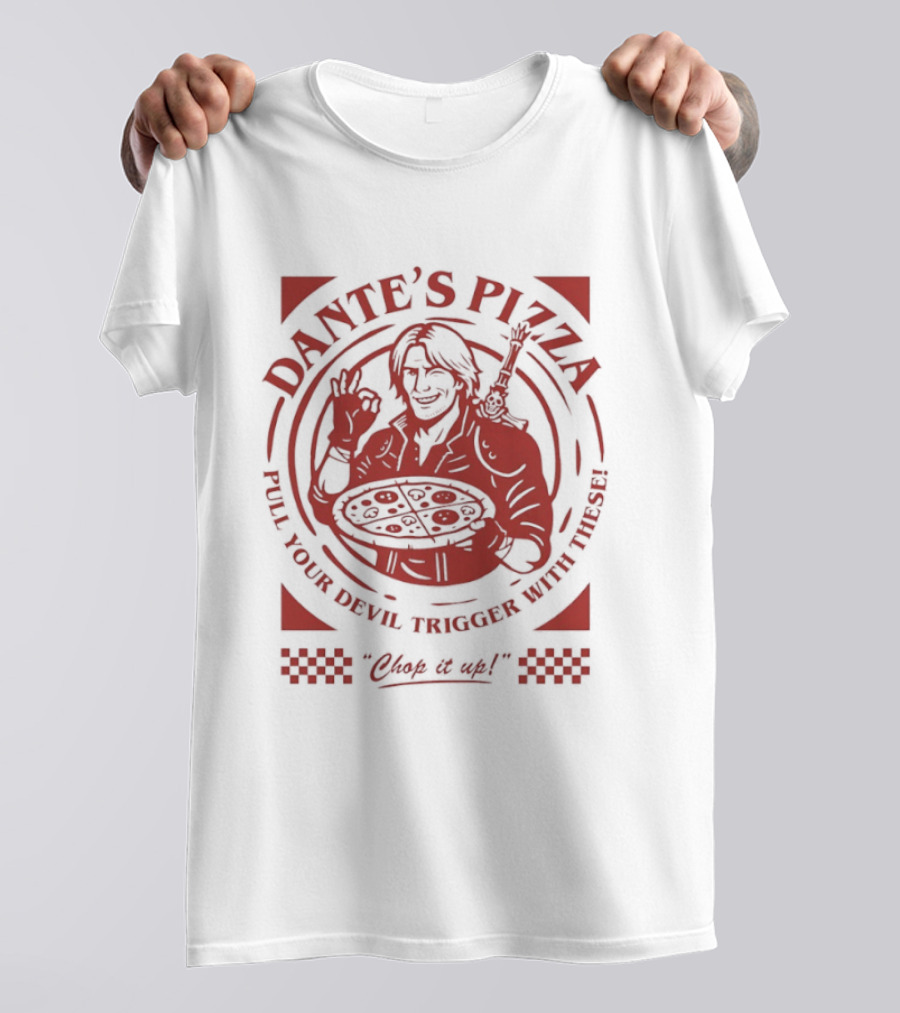 Dante's Pizza Devil May Cry Pizza Chop It Up Gaming Fans T-Shirt