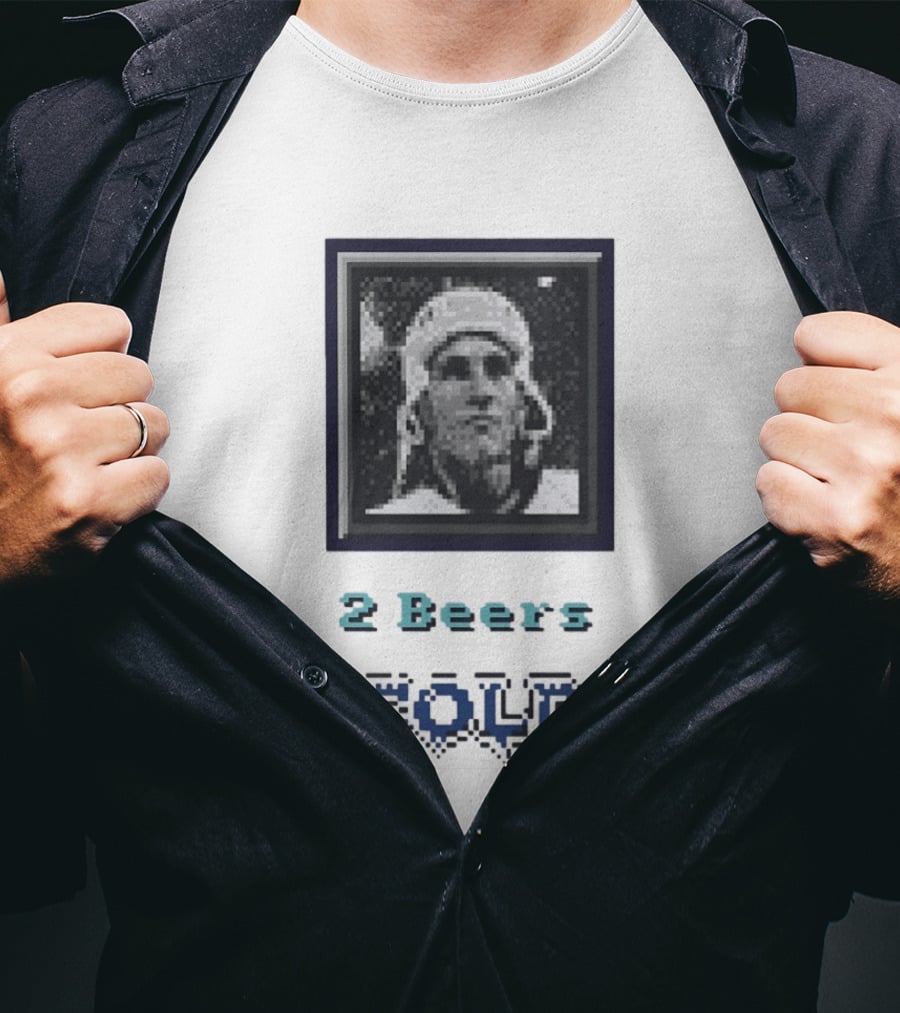 John Elway Denver Broncos Pixel Art 2 Beers Cold T-Shirt