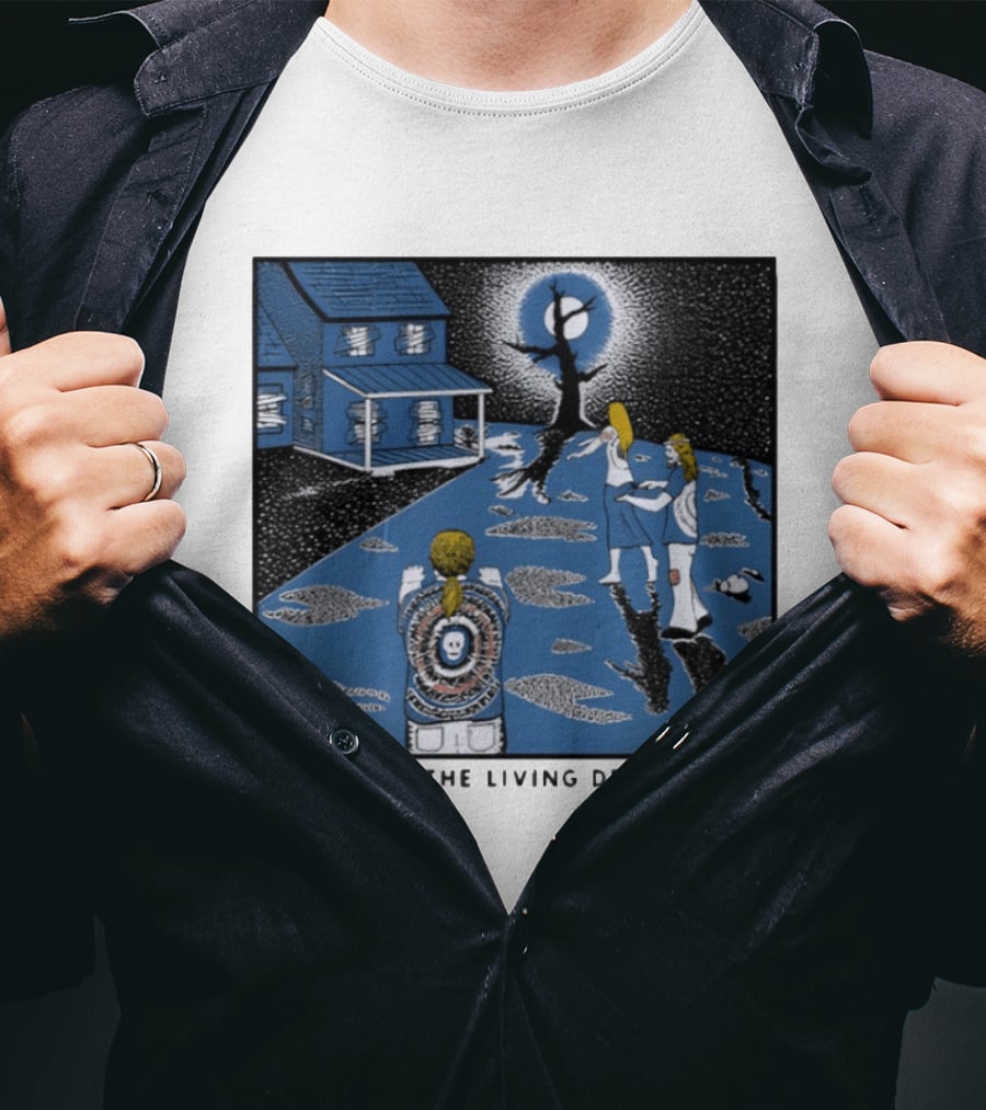 Ken Brown 90s Night Of The Living Deadheads House With Skull And Dancing Figures T-Shirt