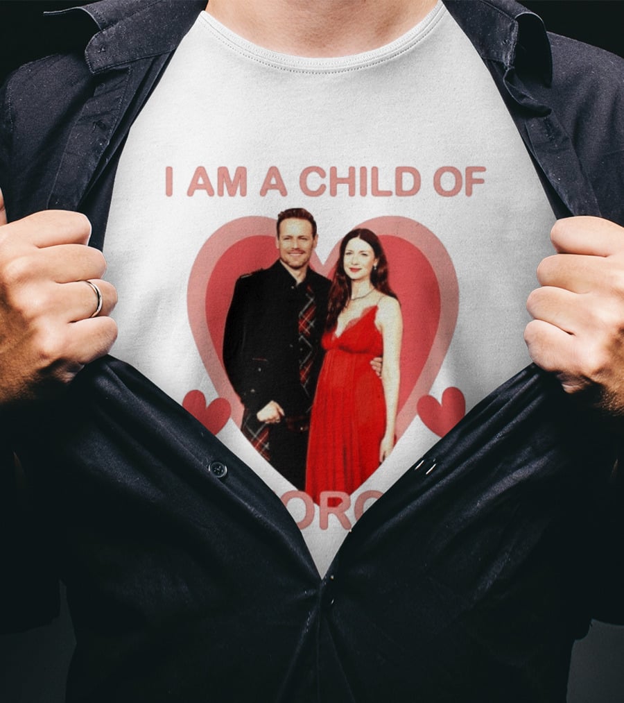 Sam Heughan Caitriona Balfe I Am A Child Of Divorce Hearts T-Shirt