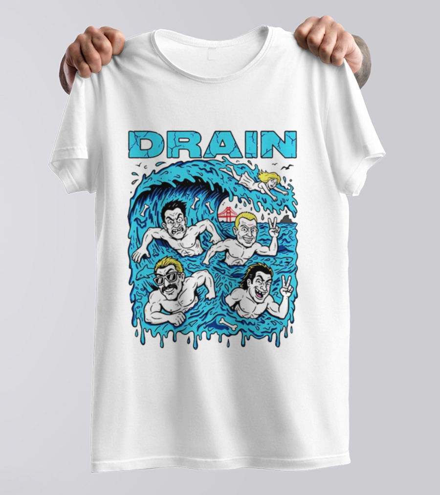 Drain Band Butthole Surfers Caricature Wave Surf T-Shirt