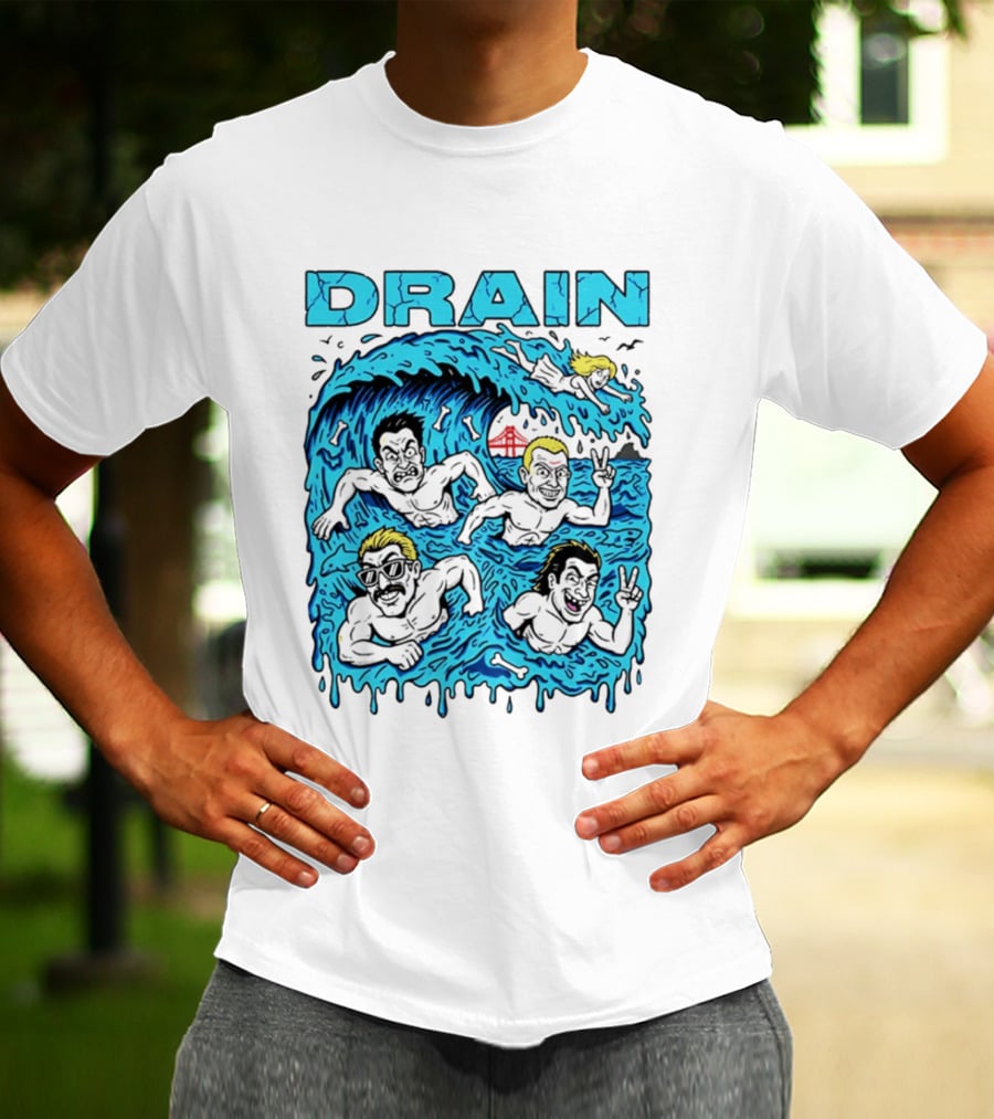 Drain Band Butthole Surfers Caricature Wave Surf T-Shirt