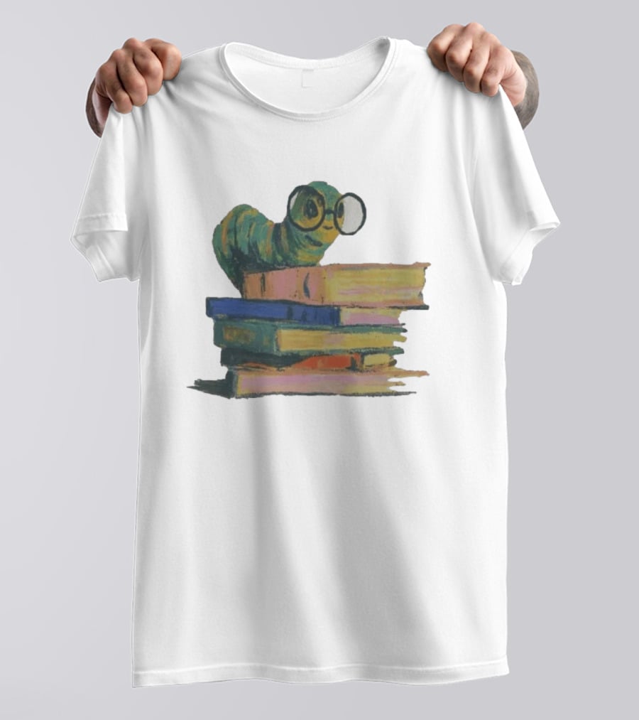Literary Bookworm Glasses Stack Books T-Shirt