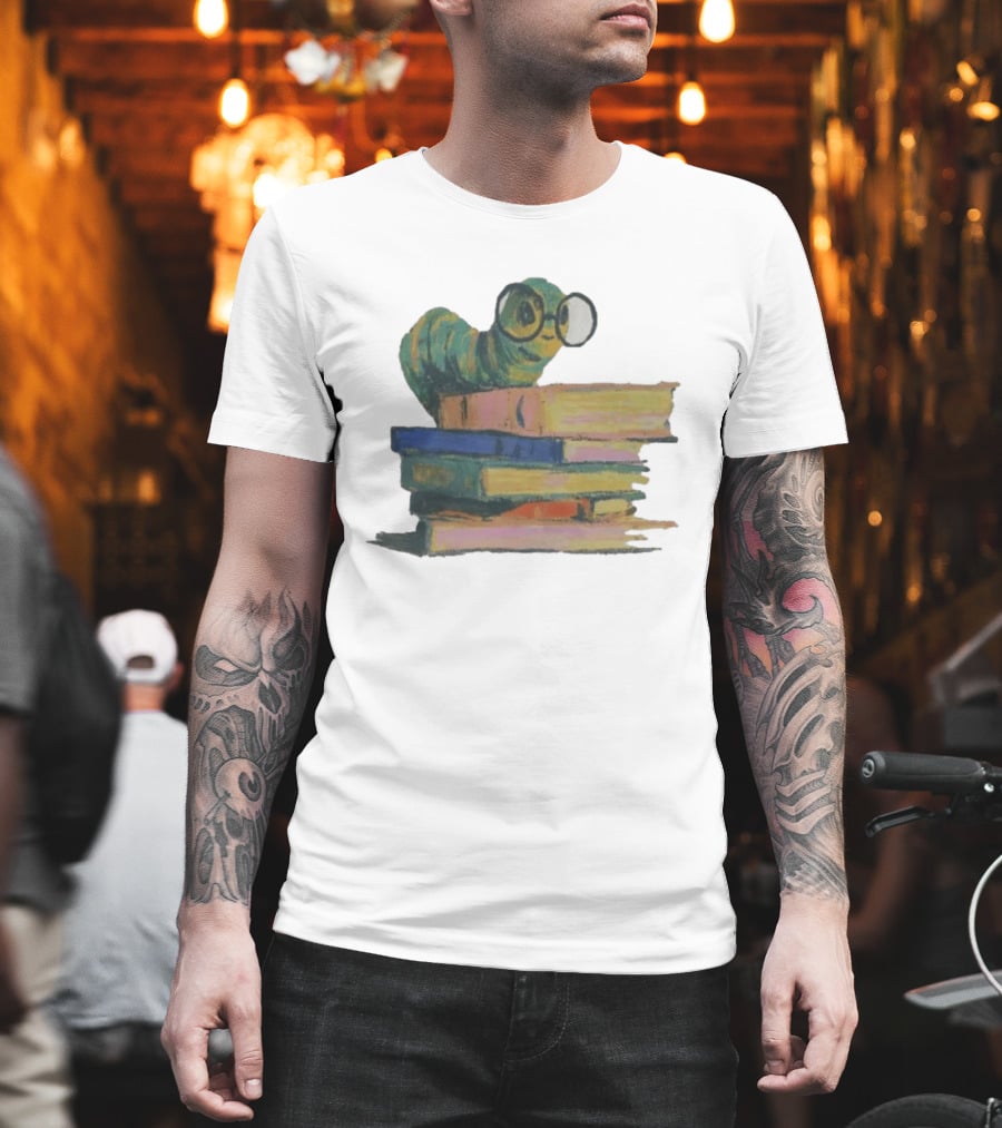Literary Bookworm Glasses Stack Books T-Shirt