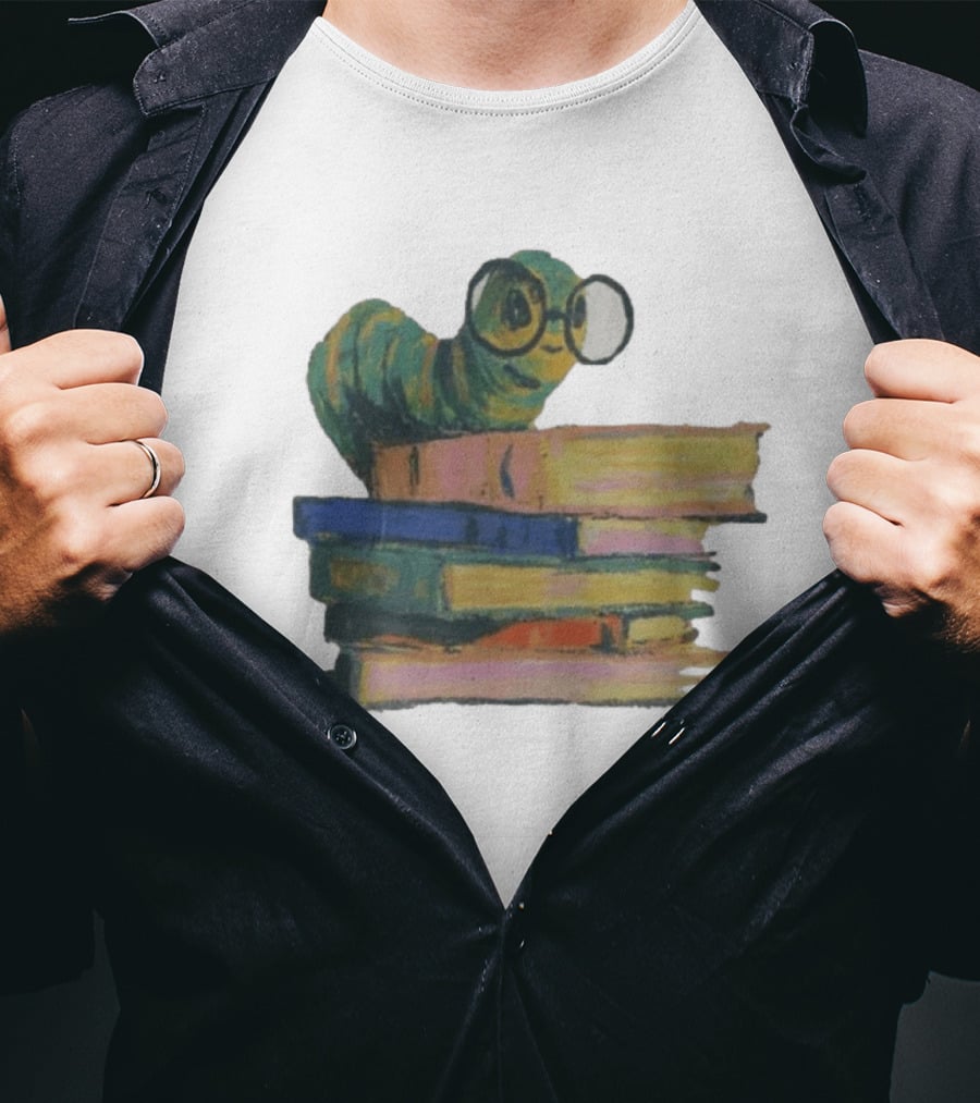 Literary Bookworm Glasses Stack Books T-Shirt