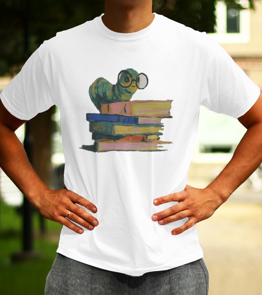 Literary Bookworm Glasses Stack Books T-Shirt