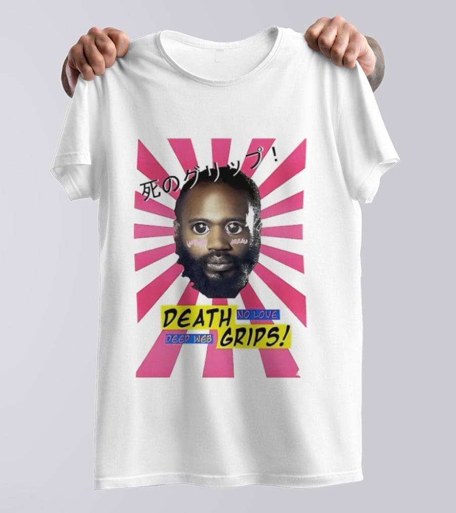 Stefan Burnett Death Grips No Love Deep Web Japanese Text Pink Sunburst T-Shirt