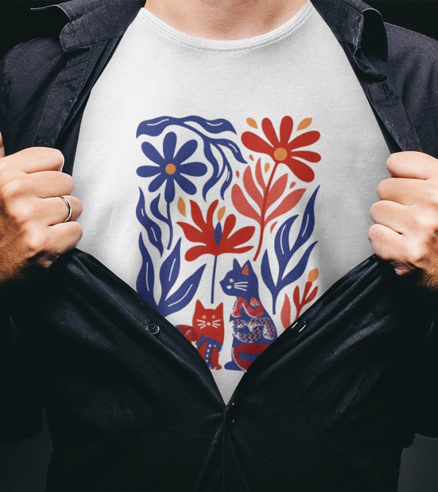 Subtle F Trump Cat Lover USA 250th Still Resisting Floral Cats T-Shirt