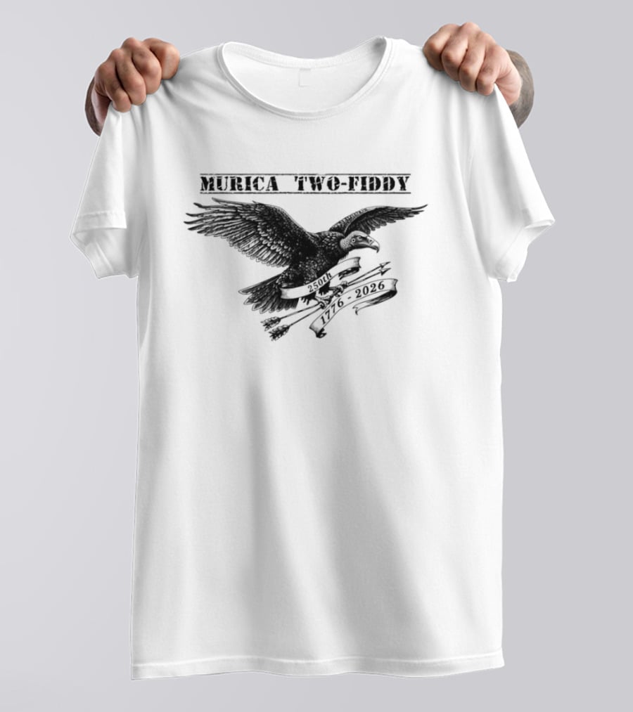 Murica Two Fiddy Vulture 250th 1776 2026 Vintage Patriotic Eagle T-Shirt