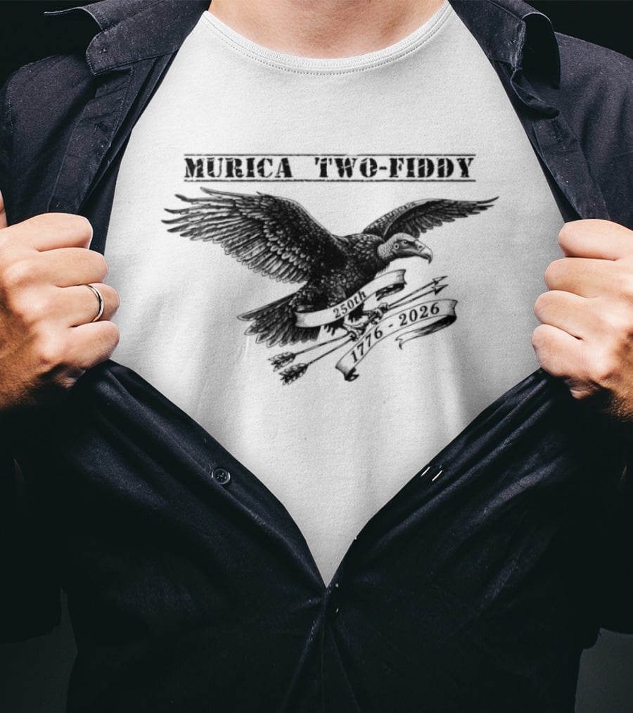 Murica Two Fiddy Vulture 250th 1776 2026 Vintage Patriotic Eagle T-Shirt