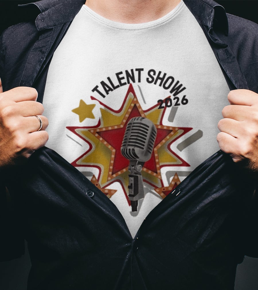 Talent Show 2026 Star Performer Mic And Stars T-Shirt