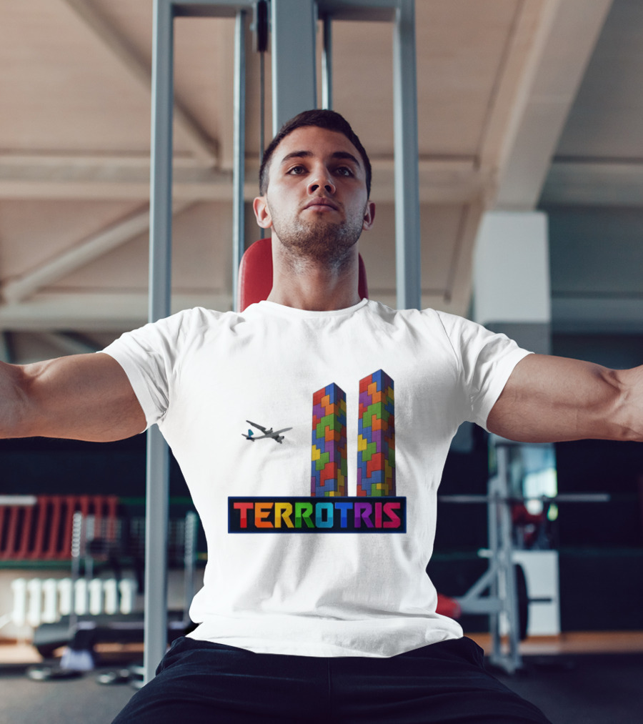 Terrortris Tetris Block Towers With Plane T-Shirt