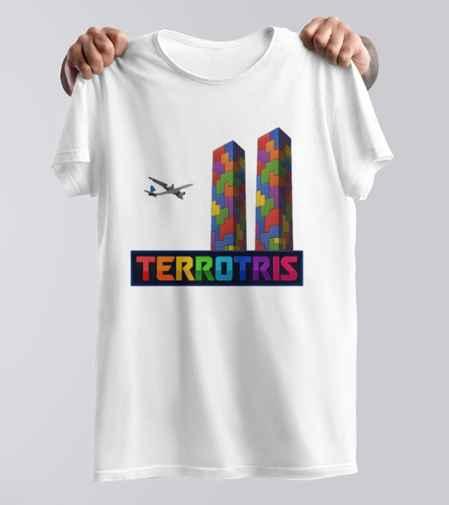 Terrortris Tetris Block Towers With Plane T-Shirt