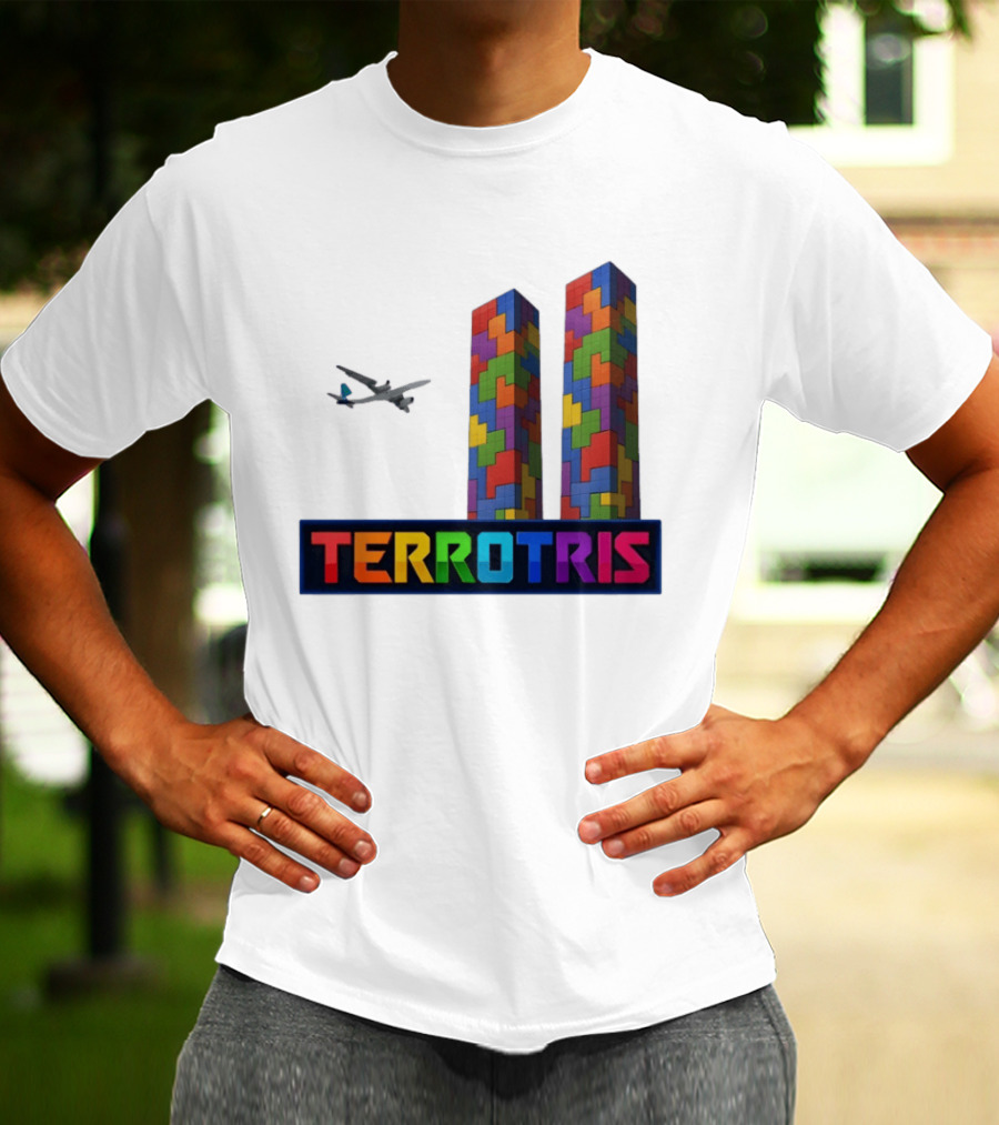 Terrortris Tetris Block Towers With Plane T-Shirt