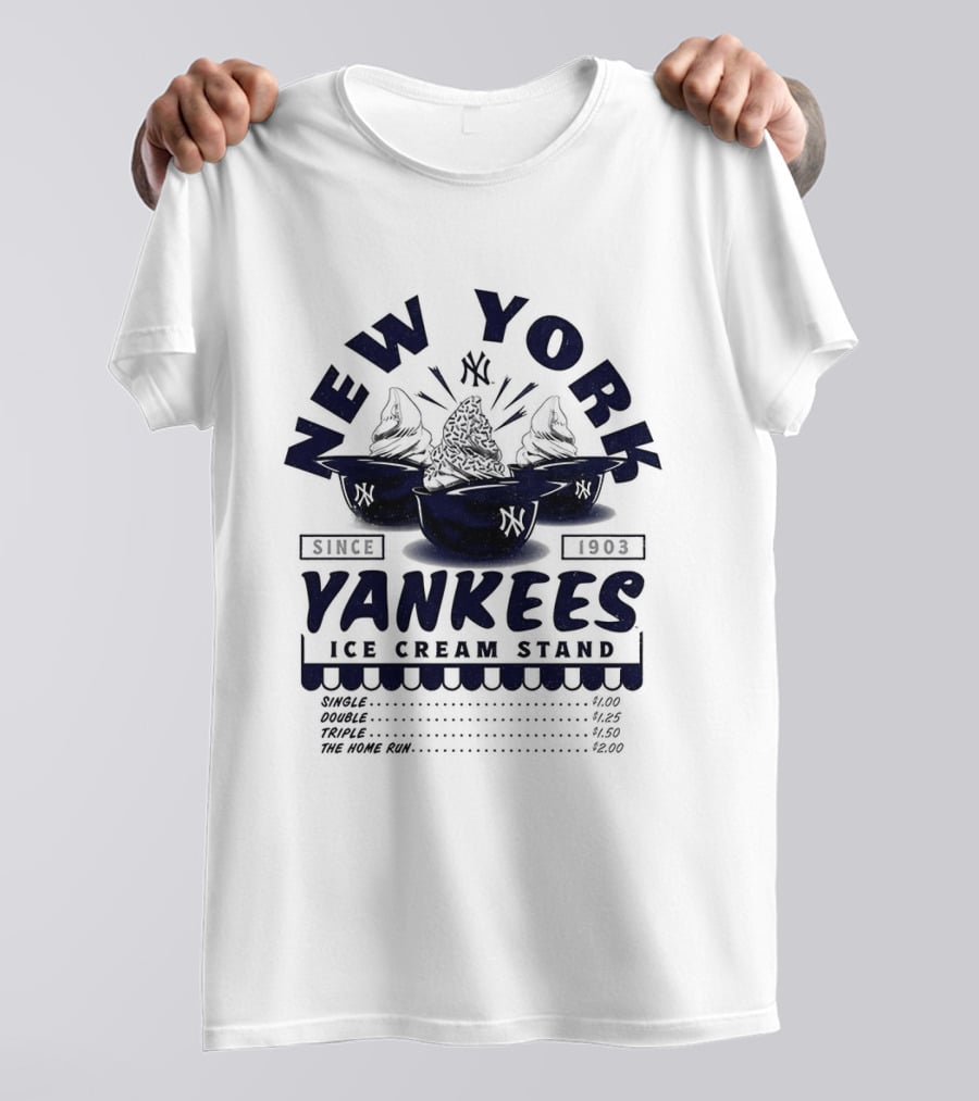 New York Yankees Ice Cream Stand Dessert Helmets Since 1903 T-Shirt
