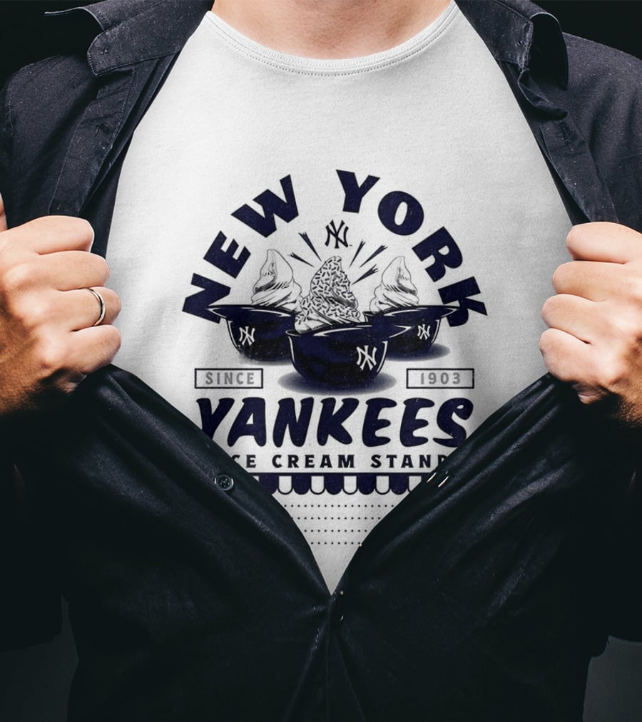 New York Yankees Ice Cream Stand Dessert Helmets Since 1903 T-Shirt