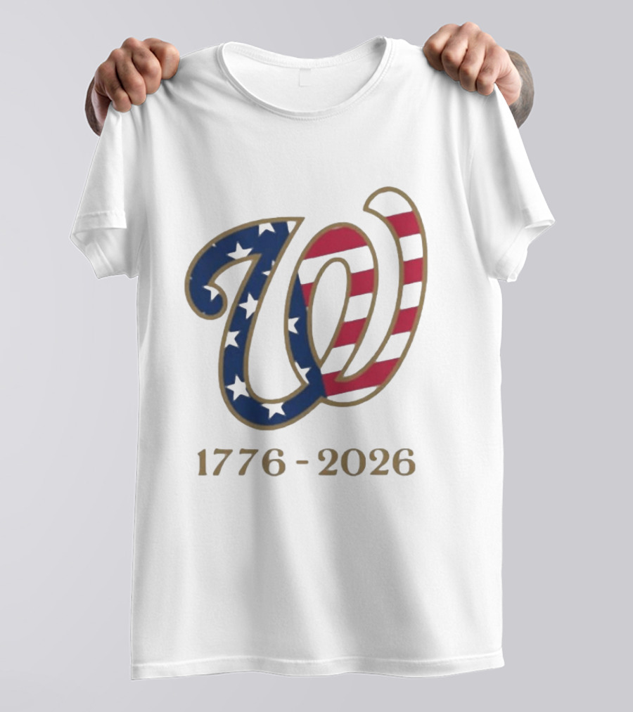 Washington Nationals America 250 Flag W 1776 2026 Stars And Stripes Anniversary T-Shirt