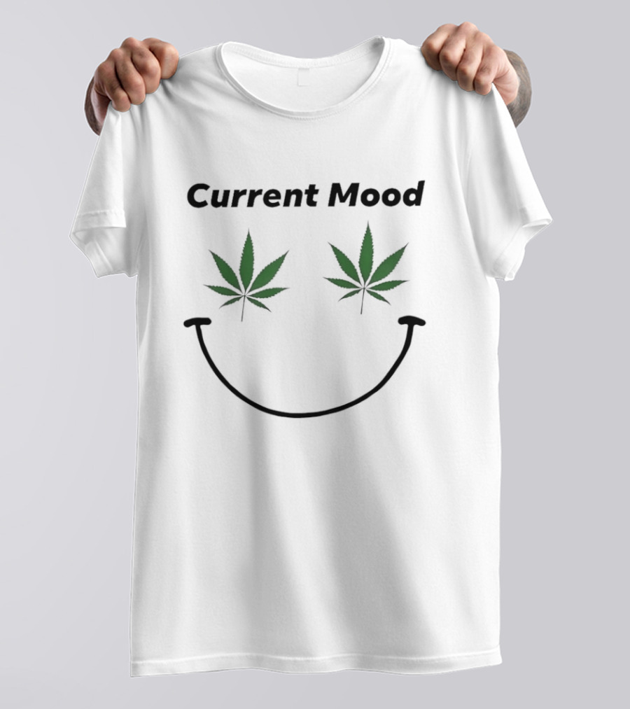 Current Mood Weed Smile Face Leafs T-Shirt
