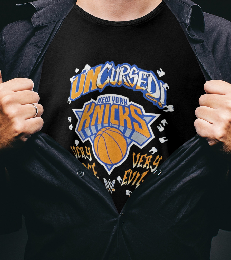 Uncursed New York Knicks Very Nice Very Evil Danhausen WWE T-Shirt