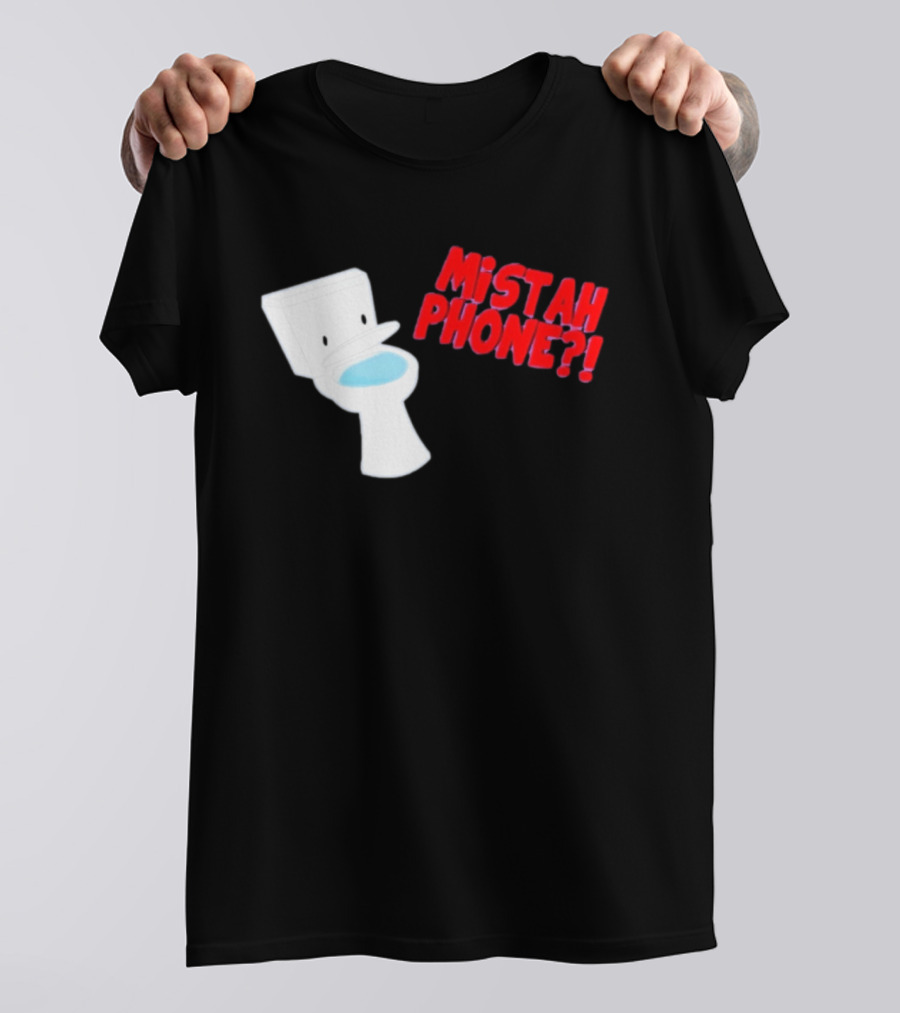 Mistah Phone Toilet Pun Illustration Humor T-Shirt