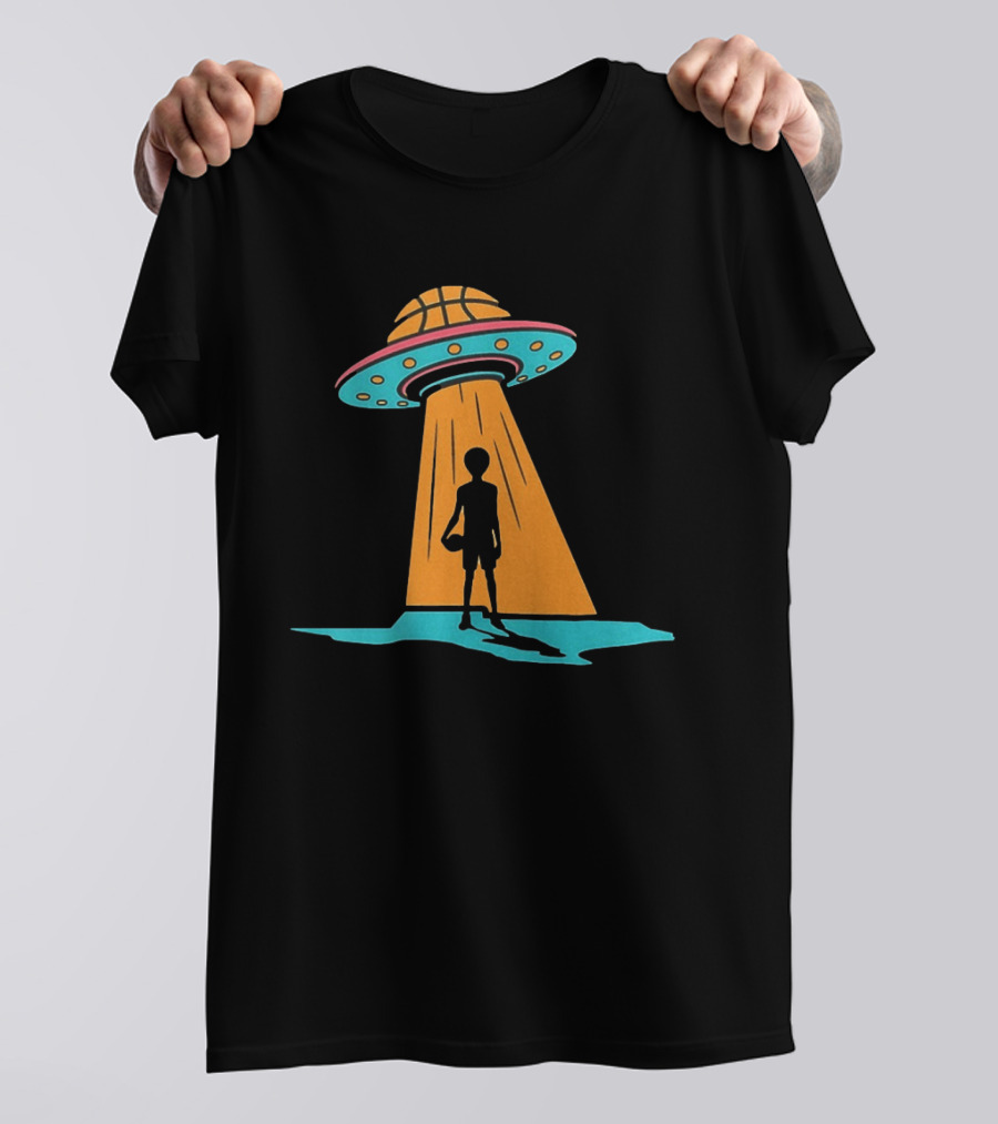 San Antonio Spurs Basketball UFO Alien Abduction Hoops T-Shirt