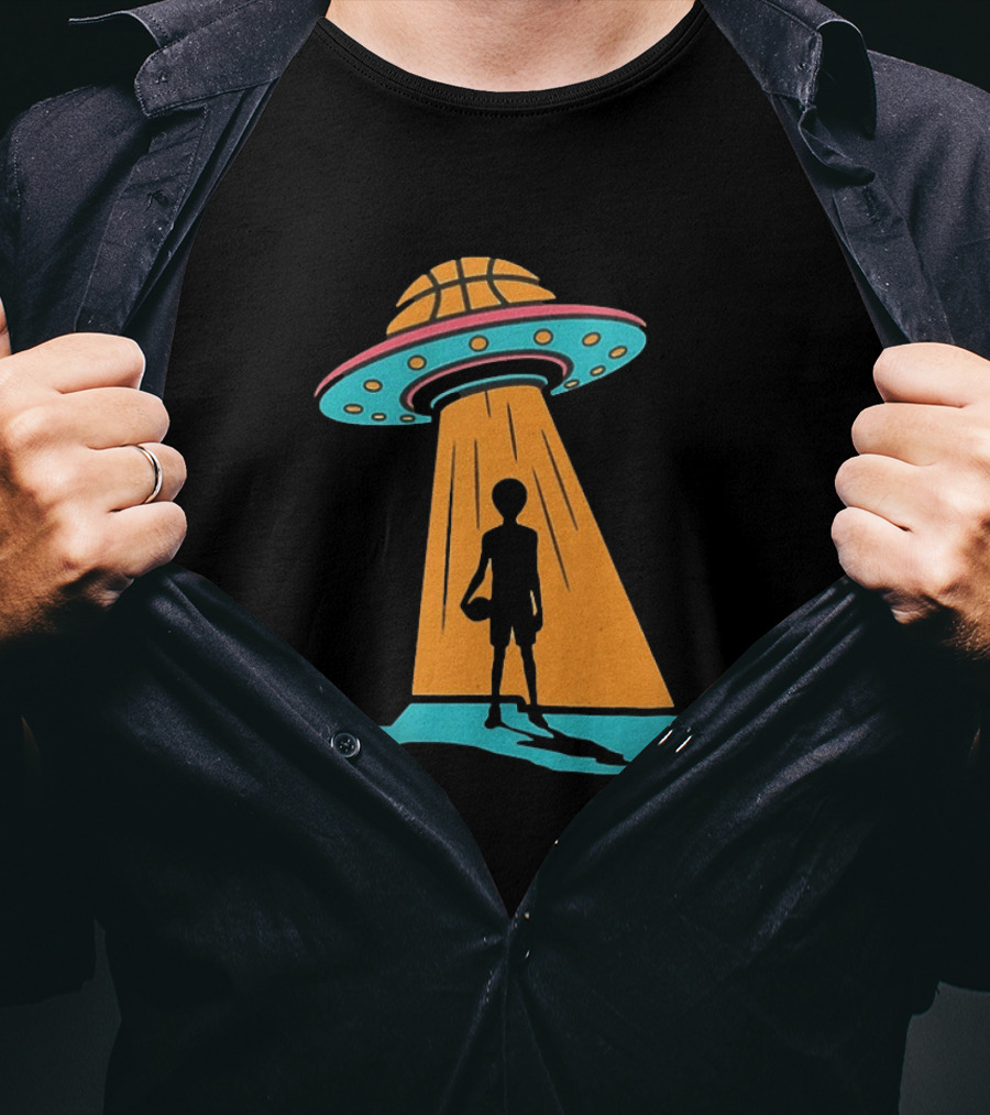 San Antonio Spurs Basketball UFO Alien Abduction Hoops T-Shirt