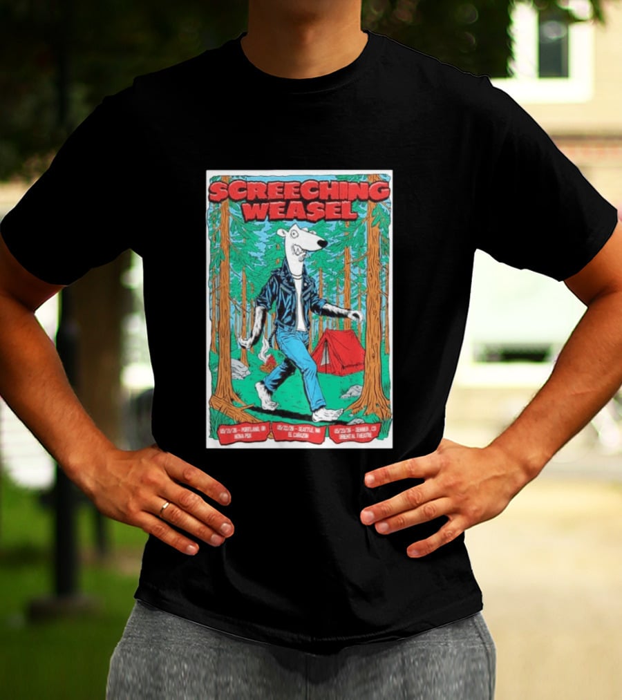 Screeching Weasel Punk Rocker Forest Weasel Tour Portland Seattle Denver T-Shirt