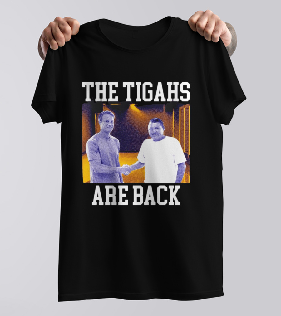 Lane Kiffin Ed Orgeron The Tigahs Are Back LSU Duo Handshake T-Shirt