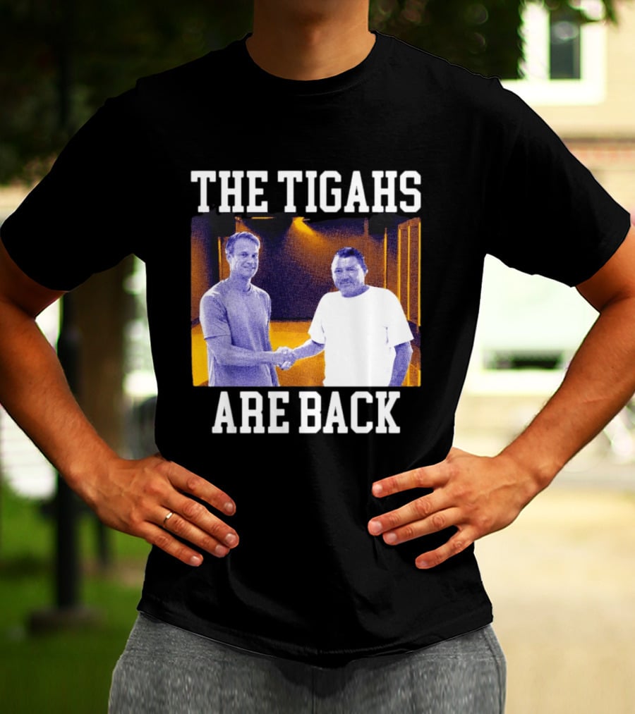 Lane Kiffin Ed Orgeron The Tigahs Are Back LSU Duo Handshake T-Shirt