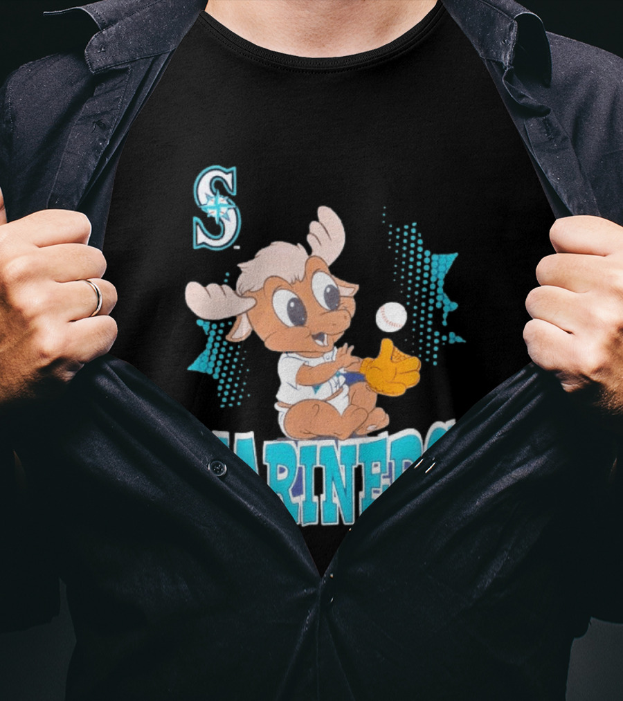 Seattle Mariners Baby Moose Rookie Baseball Glove Mariners T-Shirt
