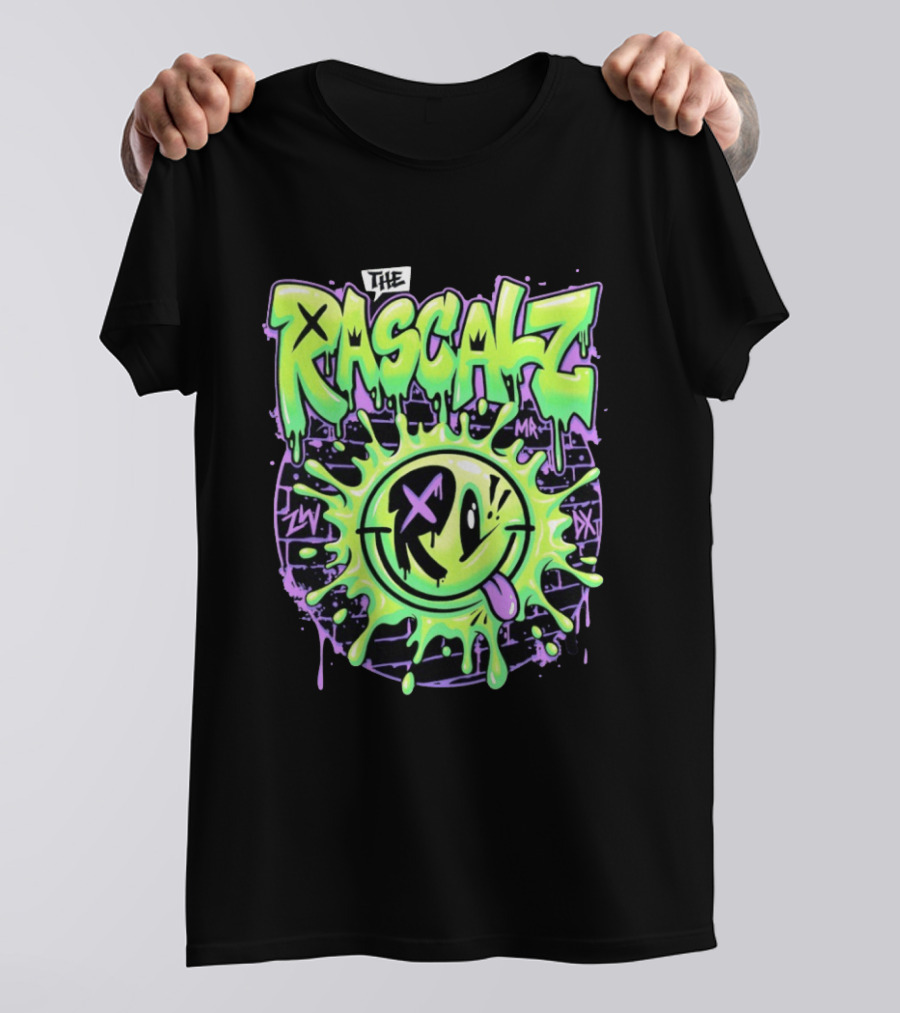The Rascalz AEW Slime Smiley Graffiti T-Shirt
