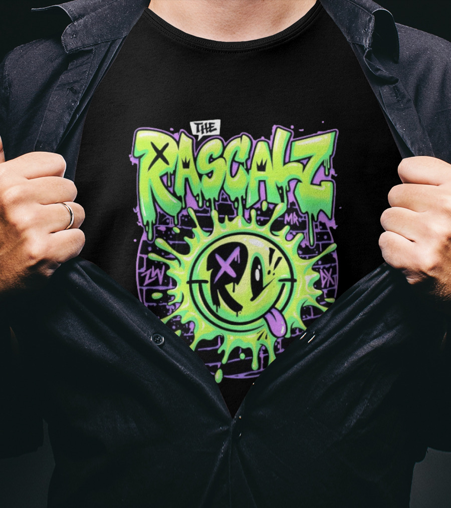 The Rascalz AEW Slime Smiley Graffiti T-Shirt