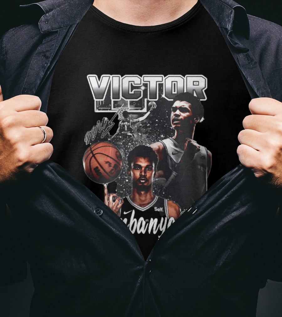 Victor Wembanyama Spurs Basketball Dunk Spinning Posing T-Shirt