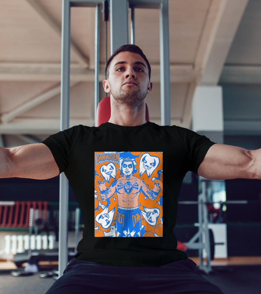 New York Knicks Danhausen Collaboration Uncursed Cartoon T-Shirt